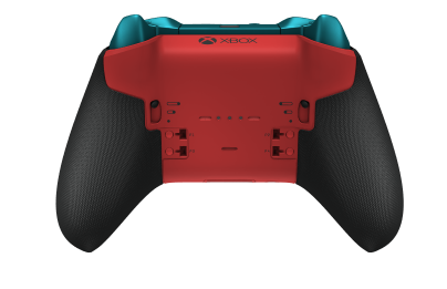 Manette sans fil Xbox Elite Series 2 - Core - Body: Shock Blue + Rubberized Grips, D-pad: Facet, Pulse Red (Metal), Back: Pulse Red + Rubberized Grips