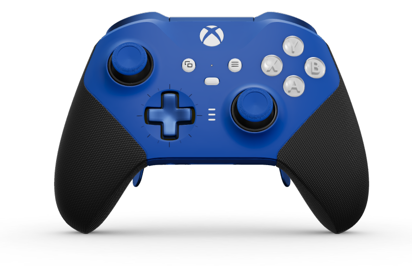 Xbox Elite Wireless Controller Series 2 - Core - Behuizing voorzijde: Shockblauw + rubberen handvatten, D-pad: Cross, Photon Blue (Metal), Behuizing achterzijde: Shockblauw + rubberen handvatten