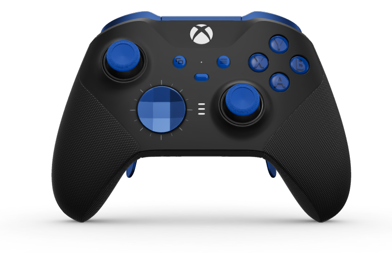 Xbox Elite Wireless Controller Series 2 - Core - Body: Carbon Black + Rubberised Grips, D-pad: Faceted, Photon Blue (Metal), Back: Carbon Black + Rubberised Grips
