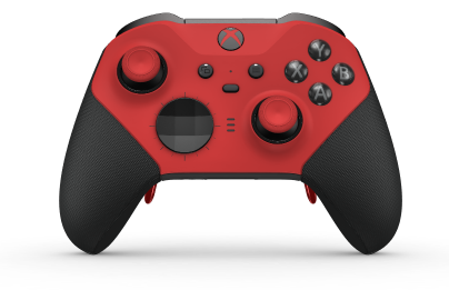 Xbox Elite Wireless Controller Series 2 - Core - Body: Pulse Red + Rubberized Grips, D-pad: Facet, Carbon Black (Metal), Back: Carbon Black + Rubberized Grips
