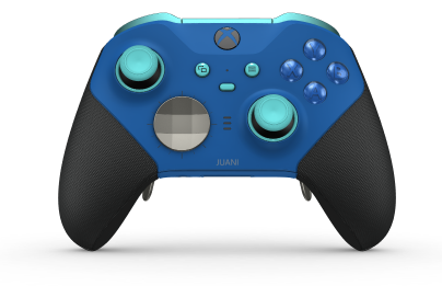 Xbox Elite Wireless Controller Series 2 - Core - Framsida: Shock Blue + gummerat grepp, Styrknapp: Facett, Bright Silver (Metall), Baksida: Shock Blue + gummerat grepp