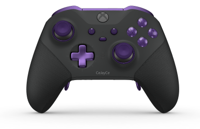 Xbox Elite Wireless Controller Series 2 - Core - Body: Carbon Black + Rubberized Grips, D-pad: Cross, Astral Purple (Metal), Back: Carbon Black + Rubberized Grips