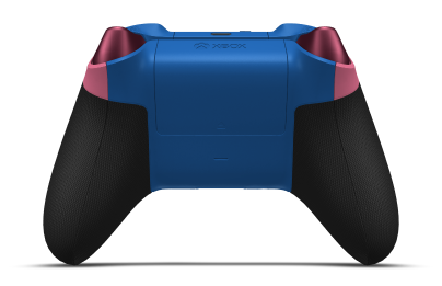 Controller with Deep Pink body, Deep Pink (Metallic) D-pad, and Shock Blue thumbsticks - back view