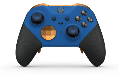 Manette sans fil Xbox Elite Series 2 - Core - 本體: 衝擊藍 + 橡膠握把, 方向鍵: 多面向，軟橘色 (金屬), 背面: 衝擊藍 + 橡膠握把