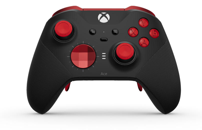 Xbox Elite Wireless Controller Series 2 - Core - Body: Carbon Black + Rubberized Grips, D-pad: Faceted, Pulse Red (Metal), Back: Carbon Black + Rubberized Grips