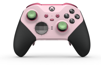 Xbox Elite Wireless Controller Series 2 - Core - Body: Soft Pink + Rubberized Grips, D-pad: Facet, Storm Gray (Metal), Back: Soft Pink + Rubberized Grips