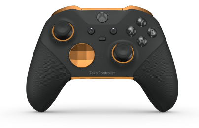 Xbox Elite Wireless Controller Series 2 - Core - Body: Carbon Black + Rubberized Grips, D-pad: Facet, Soft Orange (Metal), Back: Soft Orange + Rubberized Grips