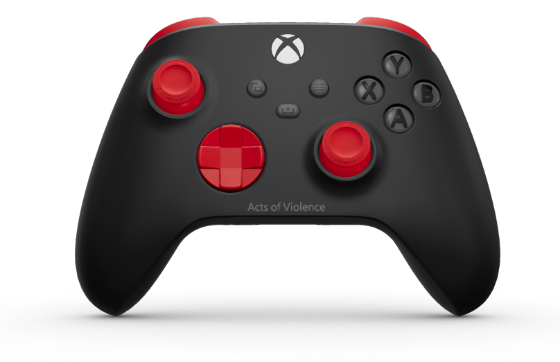 Xbox Wireless Controller - Cuerpo: Negro carbón, Crucetas: Rojo radiante, Palancas de mando: Rojo radiante