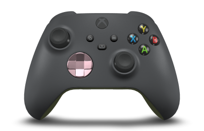 Xbox 무선 컨트롤러 - Body: Storm Grey, D-Pads: Soft Pink (Metallic), Thumbsticks: Carbon Black