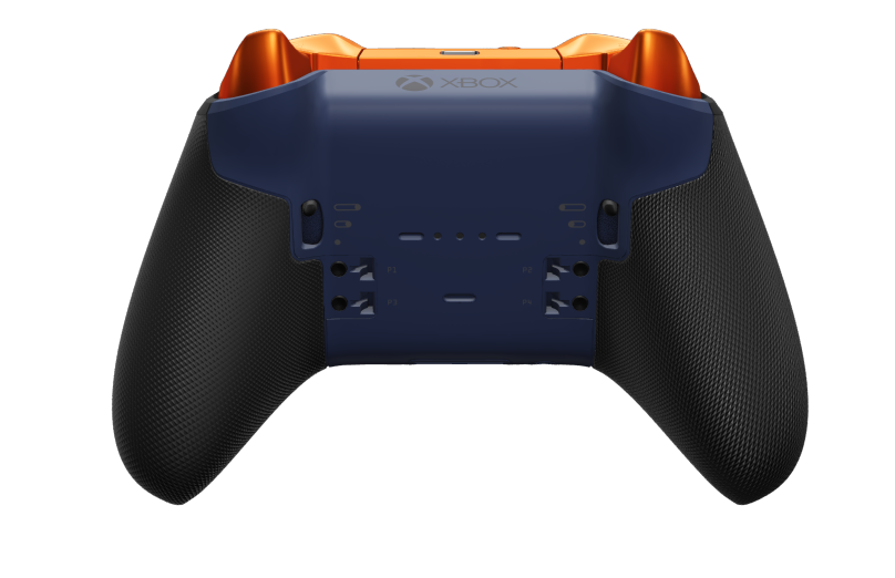 Xbox Elite Wireless Controller Series 2 - Core - Behuizing voorzijde: Nachtblauw + rubberen handvatten, D-pad: Gefacetteerd, zachtoranje (metaal), Behuizing achterzijde: Nachtblauw + rubberen handvatten