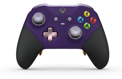 Xbox Elite ワイヤレスコントローラー シリーズ 2 - Core - Framsida: Astral Purple + gummerat grepp, Styrknapp: Kors, Ljusrosa (Metall), Baksida: Astral Purple + gummerat grepp