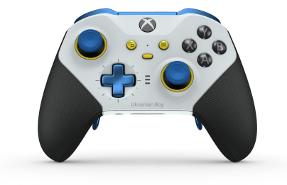 Xbox Elite Wireless Controller Series 2 - Core - Body: Robot White + Rubberized Grips, D-pad: Cross, Photon Blue (Metal), Back: Robot White + Rubberized Grips