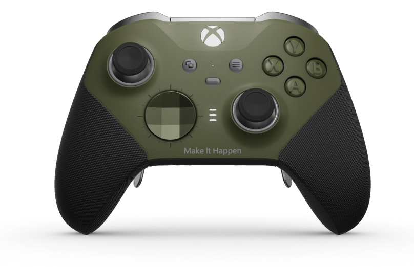 Xbox Elite Wireless Controller Series 2 - Core - Behuizing voorzijde: Nachtelijk groen + rubberen handvatten, D-pad: Gefacetteerd, nachtelijk groen (metaal), Behuizing achterzijde: Carbonzwart + rubberen handvatten