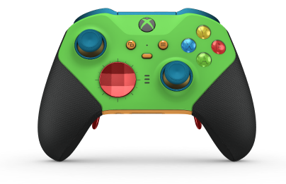 Xbox Elite ワイヤレスコントローラー シリーズ 2 - Core - Body: Velocity Green + Rubberized Grips, D-pad: Facet, Pulse Red (Metal), Back: Soft Orange + Rubberized Grips