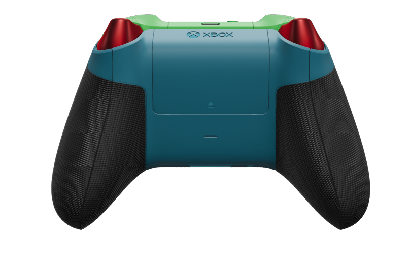 Xbox Wireless Controller - Hoofdtekst: Mineraalblauw, D-Pads: Pulsrood (metallic), Duimsticks: Velocity Green