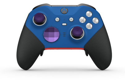 Xbox Elite ワイヤレスコントローラー シリーズ 2 - Core - Body: Shock Blue + Rubberised Grips, D-pad: Facet, Astral Purple (Metal), Back: Pulse Red + Rubberised Grips