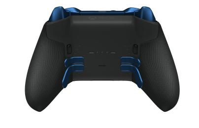 Xbox Elite Wireless Controller Series 2 - Core - Behuizing voorzijde: Carbonzwart + rubberen handvatten, D-pad: Facet, Photon Blue (Metal), Behuizing achterzijde: Carbonzwart + rubberen handvatten