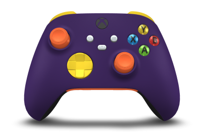Xbox Wireless Controller - Body: Astral Purple, D-Pads: Lighting Yellow, Thumbsticks: Zest Orange