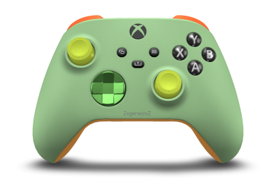 Manette sans fil Xbox - Hoveddel: Blød grøn, D-blokke: Fartgrøn (metallisk), Thumbsticks: Elektrisk volt