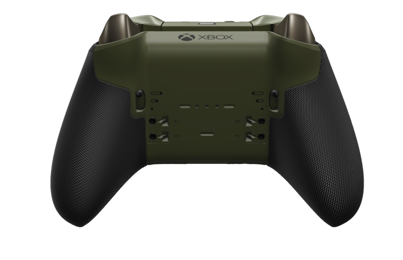 Xbox Elite Wireless Controller Series 2 - Core - Cuerpo: Negro carbón + Agarres texturizados, Cruceta: Facetado, dorado héroe (metal), Atrás: Verde nocturno + Agarres texturizados