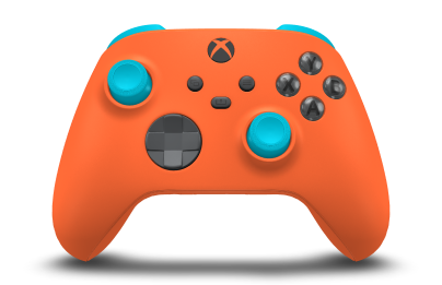 Xbox Wireless Controller - Body: Zest Orange, D-Pads: Storm Grey, Thumbsticks: Dragonfly Blue