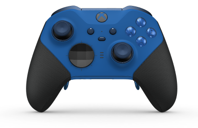 Xbox Elite Wireless Controller Series 2 - Core - Corps: Shock Blue + poignées caoutchoutées, BMD: Facette, Carbon Black (métal), Arrière: Shock Blue + poignées caoutchoutées
