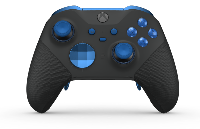 Xbox Elite Wireless Controller Series 2 - Core - Body: Carbon Black + Rubberized Grips, D-pad: Facet, Photon Blue (Metal), Back: Carbon Black + Rubberized Grips