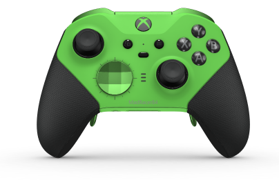 Xbox Elite Wireless Controller Series 2 - Core - Framsida: Velocity Green + gummerat grepp, Styrknapp: Facett, Velocity Green (Metall), Baksida: Velocity Green + gummerat grepp