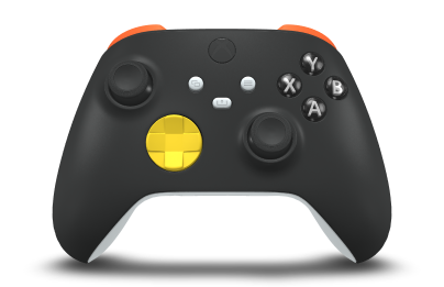 Controller with Carbon Black body, Lighting Yellow D-pad, and Carbon Black thumbsticks - front view