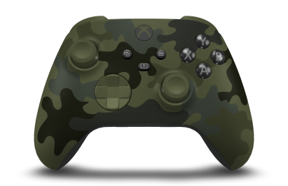 Xbox Wireless Controller - Text: Wald Camouflage, Steuerkreuze: Nachtgrün, Analogsticks: Nachtgrün