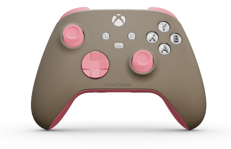 Xbox Wireless Controller - Body: Desert Tan, D-Pads: Retro Pink, Thumbsticks: Retro Pink