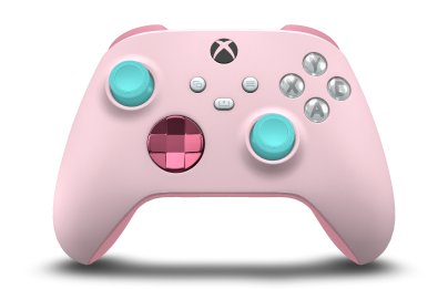 Xbox 無線控制器 - Corps: Soft Pink, BMD: Deep Pink (métallique), Joysticks: Glacier Blue