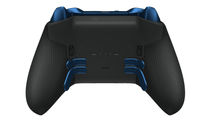 Xbox Elite Wireless Controller Series 2 - Core - Behuizing voorzijde: Carbonzwart + rubberen handvatten, D-pad: Cross, Photon Blue (Metal), Behuizing achterzijde: Carbonzwart + rubberen handvatten