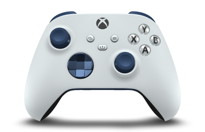 Xbox ワイヤレス コントローラー - Body: Robot White, D-Pads: Midnight Blue (Metallic), Thumbsticks: Midnight Blue