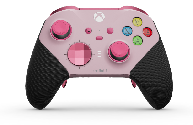 Xbox Elite Wireless Controller Series 2 - Core - Body: Soft Pink + Rubberized Grips, D-pad: Facet, Deep Pink (Metal), Back: Soft Pink + Rubberized Grips