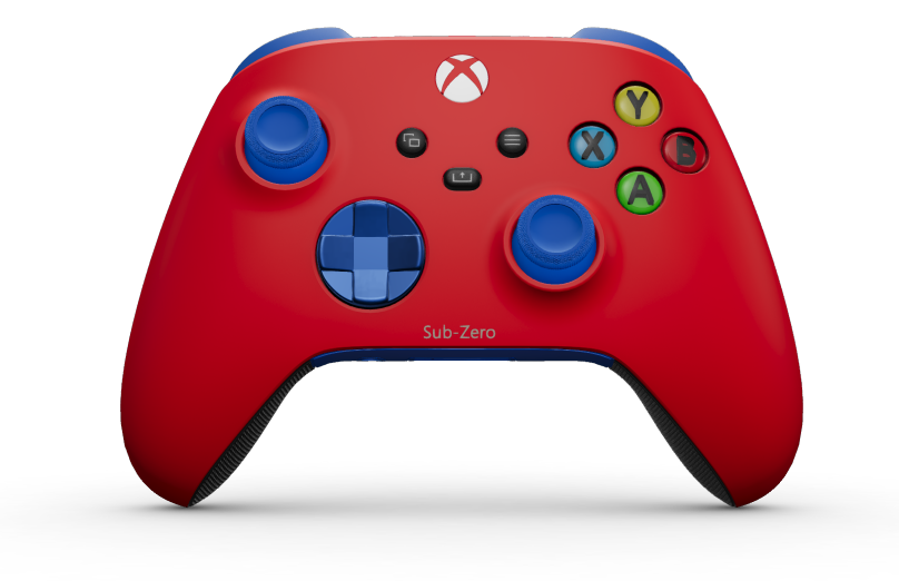 Xbox Wireless Controller - Body: Pulse Red, D-Pads: Photon Blue (Metallic), Thumbsticks: Shock Blue