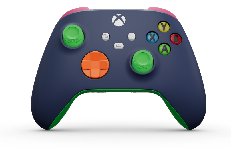 Xbox Wireless Controller - Corps: Midnight Blue, BMD: Zest Orange, Joysticks: Velocity Green