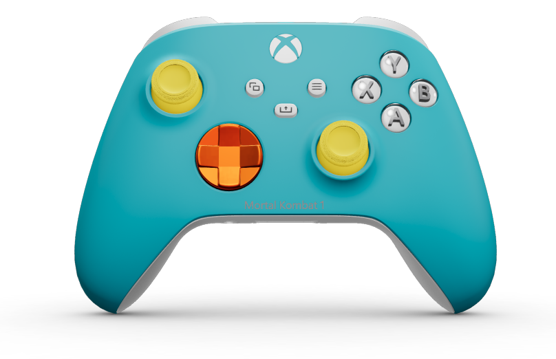 Manette sans fil Xbox - Body: Dragonfly Blue, D-Pads: Zest Orange (Metallic), Thumbsticks: Lightning Yellow