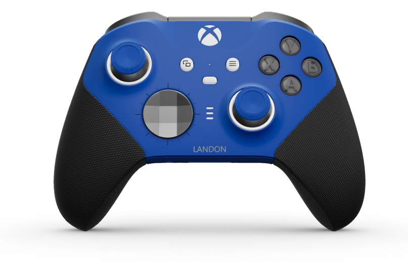 Xbox Elite Wireless Controller Series 2 - Core - Corps: Shock Blue + poignées caoutchoutées, BMD: À facettes, Storm Gray (métal), Arrière: Shock Blue + poignées caoutchoutées