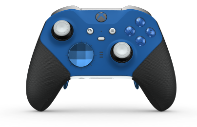 Xbox Elite Wireless Controller Series 2 - Core - Korpus: Shock Blue + Rubberized Grips, Pad kierunkowy: Wersja wklęsła, kwantowy błękit (wariant metaliczny), Tył: Robot White + Rubberized Grips