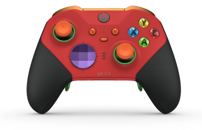Xbox Elite Wireless Controller Series 2 - Core - Corpo: Vermelho Forte + Pegas em Borracha, Botão Direcional: Faceta, Roxo Astral (Metal), Traseira: Vermelho Forte + Pegas em Borracha