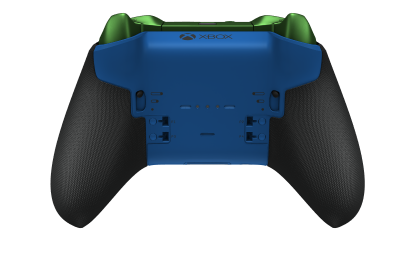 Xbox Elite Wireless Controller Series 2 - Core - 本體: 衝擊藍 + 橡膠握把, 方向鍵: 多面向，疾速綠 (金屬), 背面: 衝擊藍 + 橡膠握把