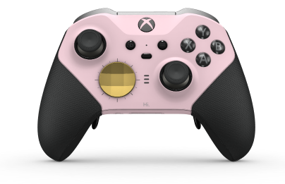 Xbox Elite Wireless Controller Series 2 - Core - Body: Soft Pink + Rubberized Grips, D-pad: Facet, Gold Matte (Metal), Back: Soft Pink + Rubberized Grips