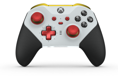 Xbox Elite Wireless Controller Series 2 - Core - Body: Robot White + Rubberized Grips, D-pad: Cross, Pulse Red (Metal), Back: Robot White + Rubberized Grips