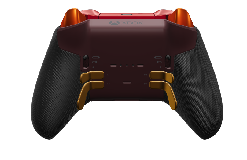 Xbox Elite Wireless Controller Series 2 – Core - Hoveddel: Nattegrøn + gummigreb, D-blok: Facetteret, rød (metal), Bagside: Granatrød + gummigreb