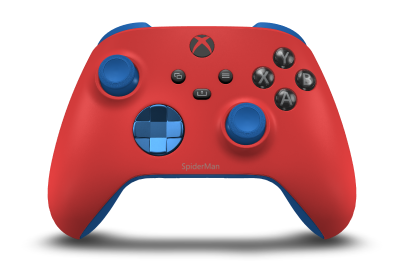 Xbox Wireless Controller - Hoofdtekst: Pulse Red, D-Pads: Fotonblauw (metallic), Duimsticks: Shock Blue