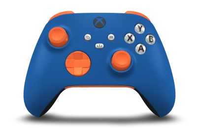 Xbox Wireless Controller - Body: Shock Blue, D-Pads: Zest Orange, Thumbsticks: Zest Orange