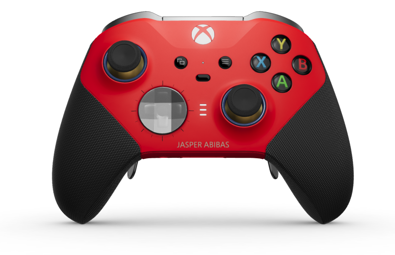 Xbox Elite Wireless Controller Series 2 - Core - Body: Pulse Red + Rubberized Grips, D-pad: Faceted, Storm Gray (Metal), Back: Pulse Red + Rubberized Grips