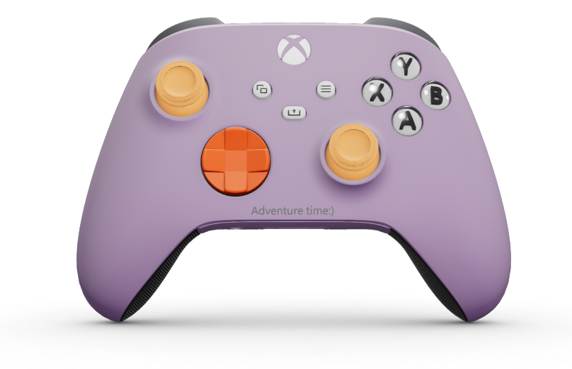 Xbox Wireless Controller - Corpo: Viola tenue, Croci direzionali: Arancio scorza, Levette: Arancione tenue
