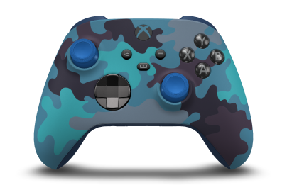 Xbox Wireless Controller - Corpo: Camuflagem mineral, Botões Direcionais: Preto Carbono (Metálico), Manípulos Analógicos: Azul Choque